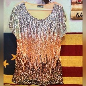 Gorgeous and soft! Pretty guide sequin blouse . Size M